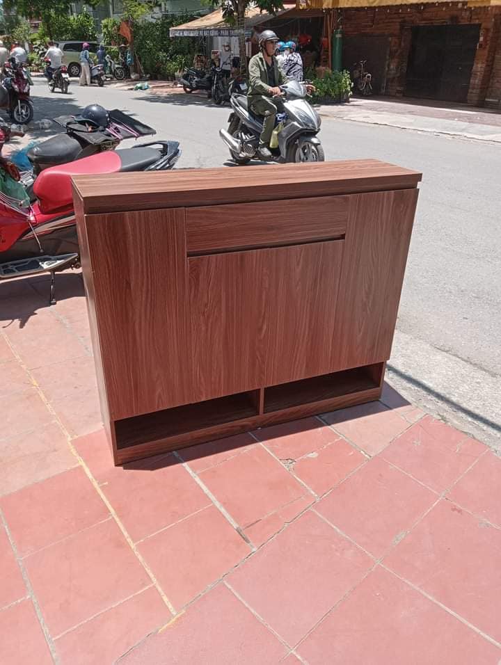 Tủ Giày Gỗ Công Nghiệp  1,2M Hải Phòng- Màu Óc Chó